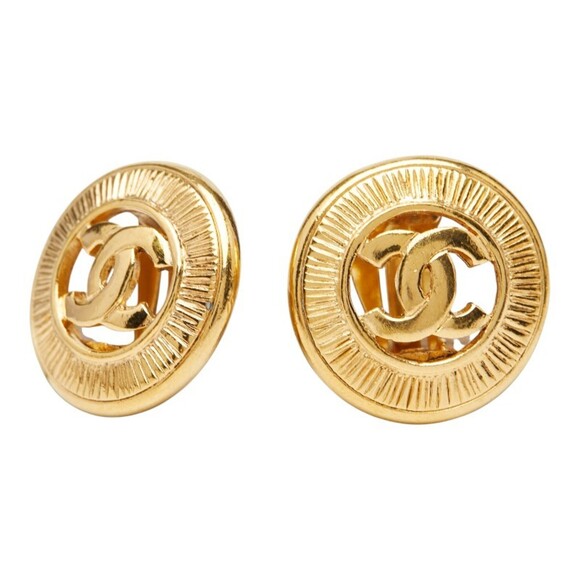 CHANEL Jewelry - CHANEL Gold Logo Earrings